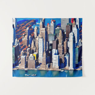 Tenture Vue aérienne du Motif de Manhattan