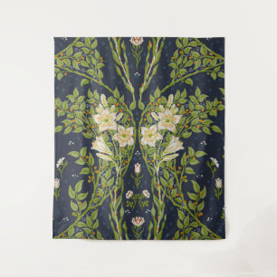 Tenture Walter Crane Vintage Marine Blanche Motif Lys