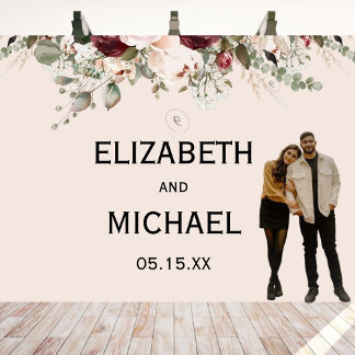 Tenture Watercolor Blush and Burgundy Floral Wedding