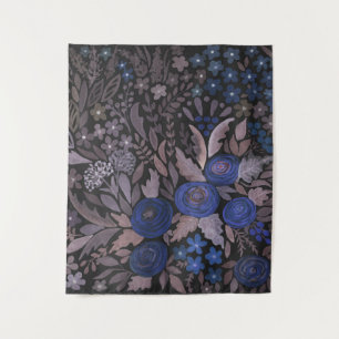 Tenture Watercolor floral small flowers navy roses