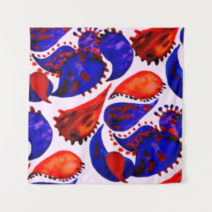 Tenture Watercolor seamless pattern with paisley. Abstract