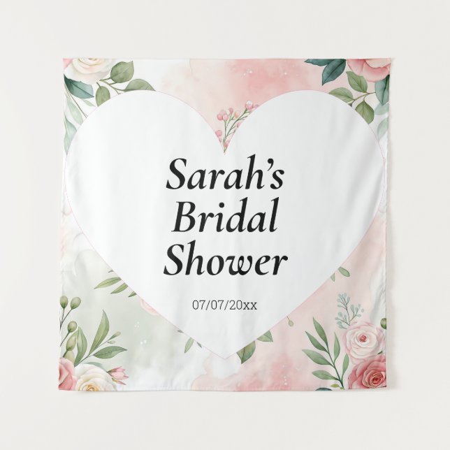 Tenture Wedding shower wall poster personalized (Devant)