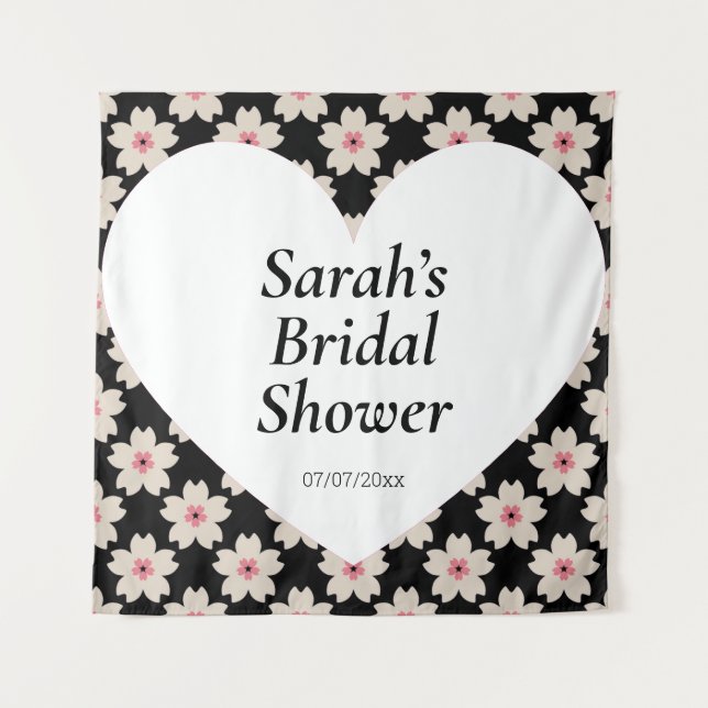 Tenture Wedding shower wall poster personalized (Devant)
