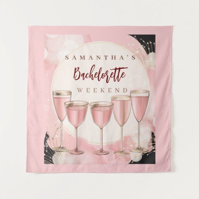 Tenture Week-end de jeune fille moderne champagne rose gir (Devant)