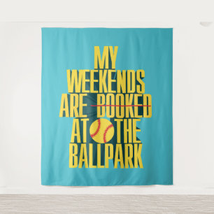Tenture Week-end de softball amusant au stade de sports