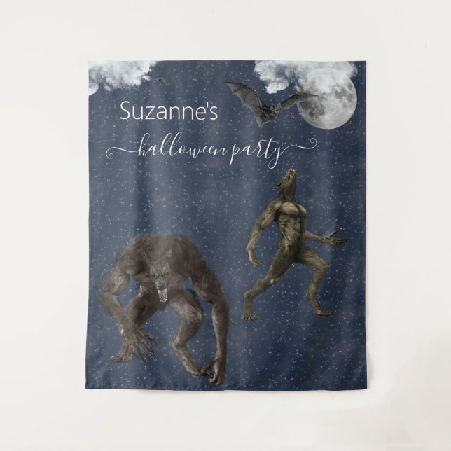 Tenture Werewolf Halloween en arrière-plan (Devant)