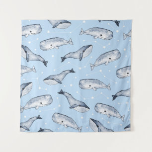 Tenture Whale Wonders : Aquarelle Starry Sky