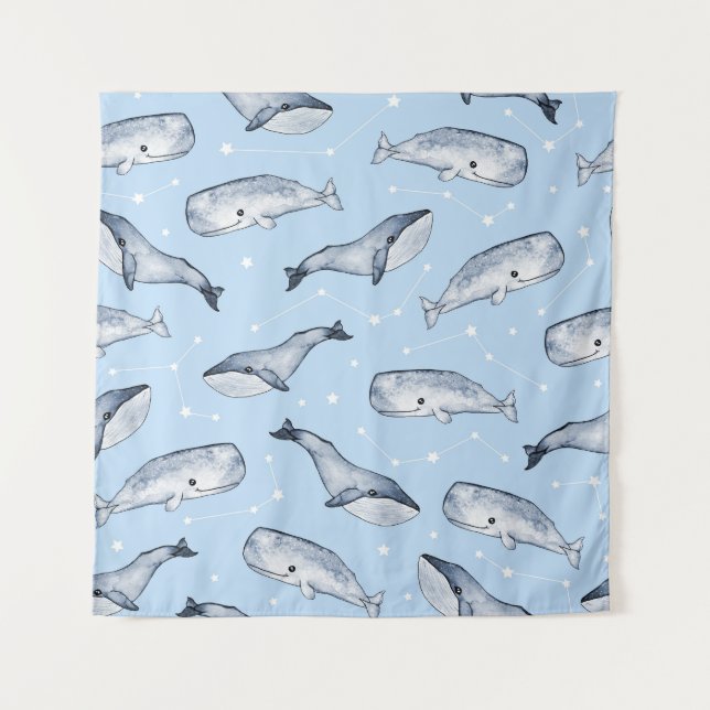 Tenture Whale Wonders : Aquarelle Starry Sky (Devant)