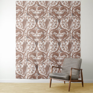 Tenture Whispers/Chouettes et écureuils des bois dans le c