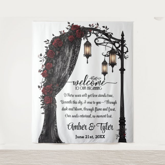 Tenture Whispers of Forever Romantic Welcome Backdrop (Devant)