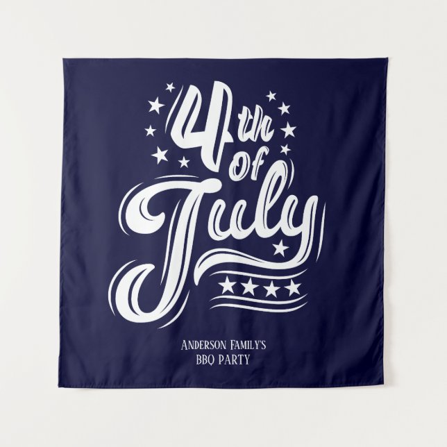 Tenture White &Blue independence Day BBQ Party (Devant)