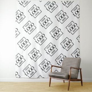 Tenture White Business Logo Pattern Trade Show Backdrop