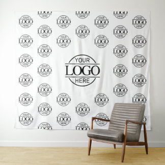 Tenture White Business Logo Step & Repeat Backdrop Banner