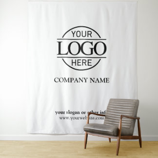 Tenture White Custom Business Logo Trade Show Backdrop