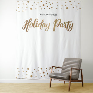 Tenture White Gold Christmas Company Holiday Contexte