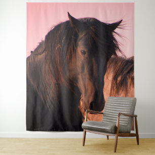 TENTURE WILD HORSE DE UTAH WESTERN ART WILD HORSE TAPESTRY