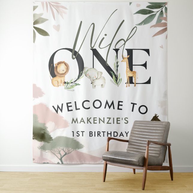 Tenture Wild One Safari 1er anniversaire (En situation)