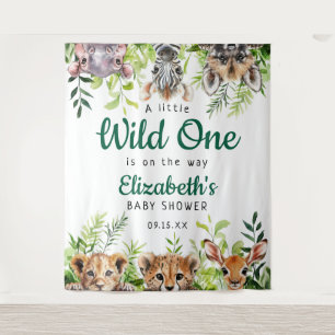 Tenture Wild One Safari Animaux Baby shower Photo Prop