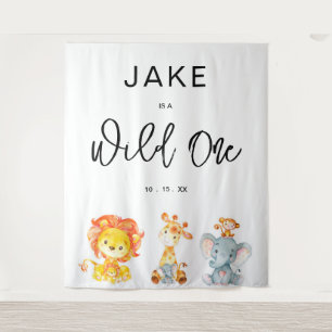 Tenture Wild One Safari Jungle 1er anniversaire