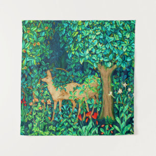Tenture William Morris Forest Deer Tapestry Imprimer
