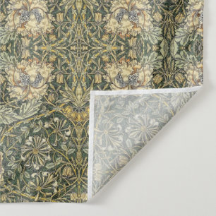 Tenture William Morris Honeysuckle Golden Green Design