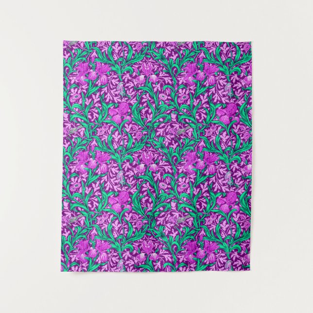 Tenture William Morris Irises, Améthyste Violet (Devant)