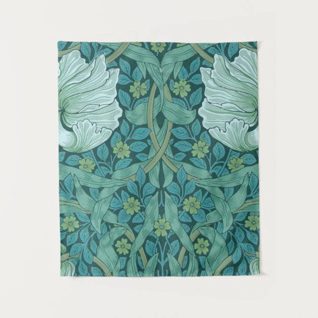 Tenture William Morris - Motif de Pimpernel Vert (Devant)