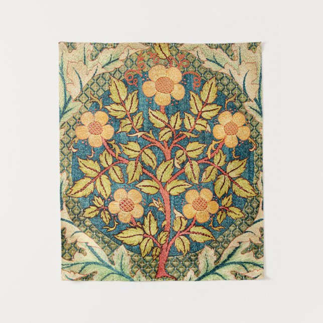 Tenture William Morris Rose Wreath  (Devant)