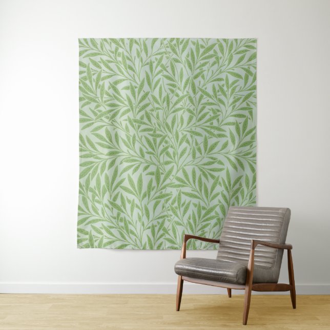 Tenture William Morris Saule Fleur Classique Vert (En situation)