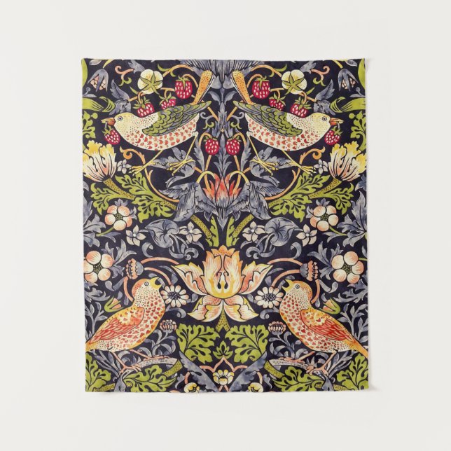 Tenture William Morris Strawberry Thief Floral Art nouveau (Devant)