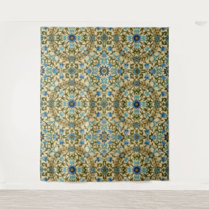 Tenture William Morris Vintage Blue Motif Sans Couture