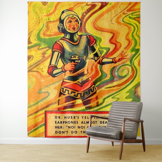 Tenture Wilma Deering, bande dessinée de Buck Rogers dans  (En situation)