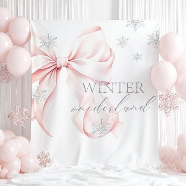 Tenture Winter Onederland Pink Bow  Backdrop (Créateur téléchargé)