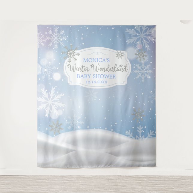 Tenture Winter Wonderland Snoweflakes backdrop (Devant)