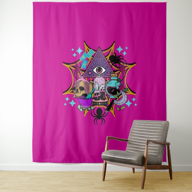 Tenture Witchy Vibes and Spiders (En situation)