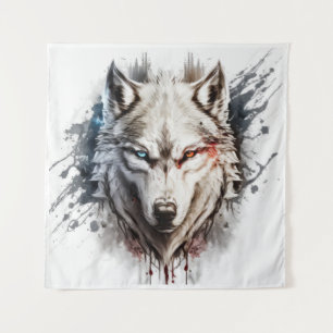 Tenture Wolf Portrait Animal Peinture Faune En Plein Air