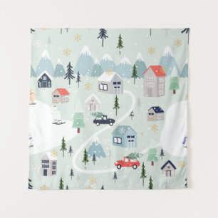 Tenture Wonderland d'hiver : Ours polaire Noël