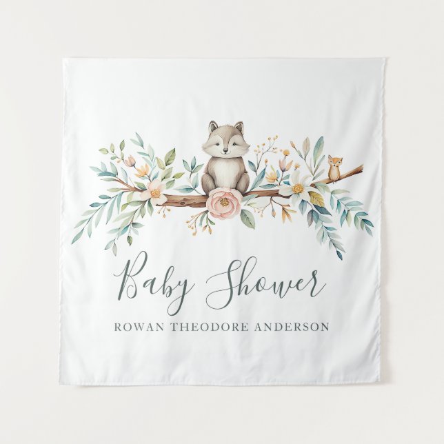 Tenture Woodland Watercolor Animals (Devant)