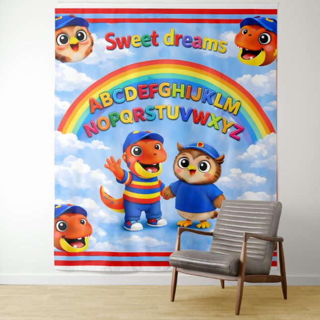 Tenture Wrexham hoot Un arc-en-ciel doux rêves, grande tap (En situation)