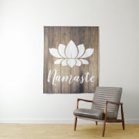 Yoga en bois rustique de Namaste Lotus blanc de