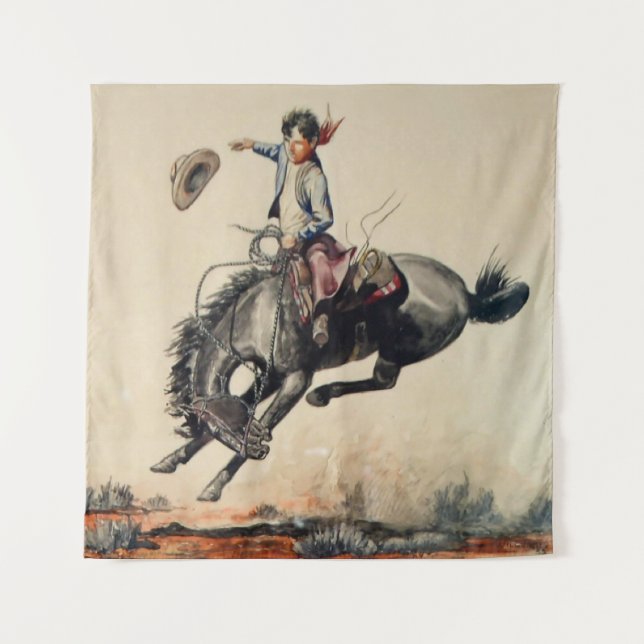 Tenture « Young Cowboy » par Will James (Devant)