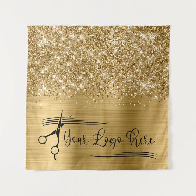 Tenture Your Logo Glittery Gold Glam (Devant)