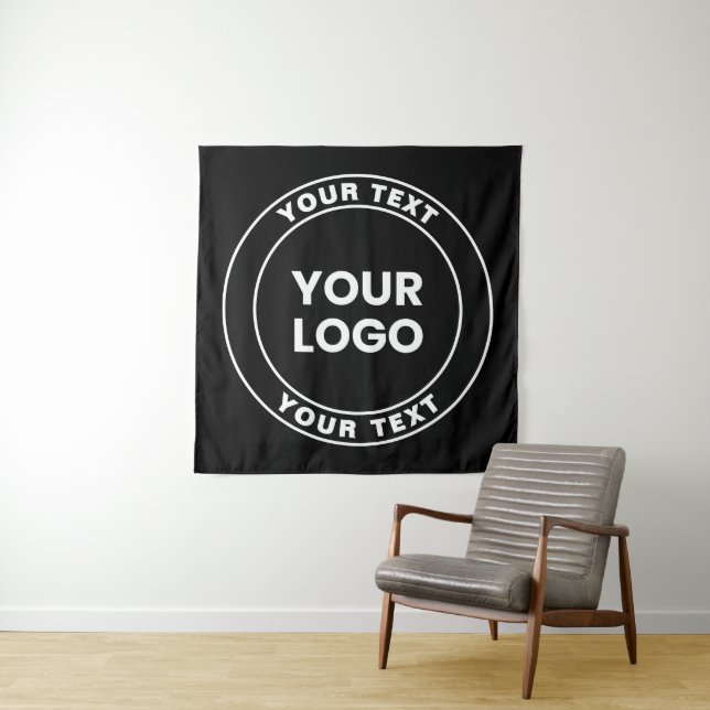 Tenture Your Uploaded Logo + Bold Circular Text  (En situation)