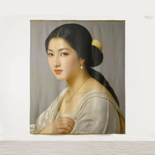 Tenture "Yuki Mori" Portrait de femme aux beaux-arts