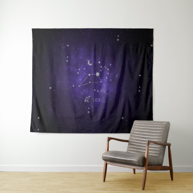 Tenture Zodiaque Purple Leo | Horoscope d'Astrologie Cosmi (En situation (horizontale))