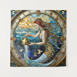 Tenture Zodiaque - Verseau La Porteuse d'Eau Sirène