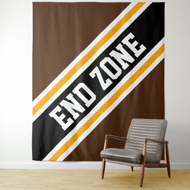 Tenture ZONE DE FIN Gras Athlétisme Brown Black Racing Str (En situation)