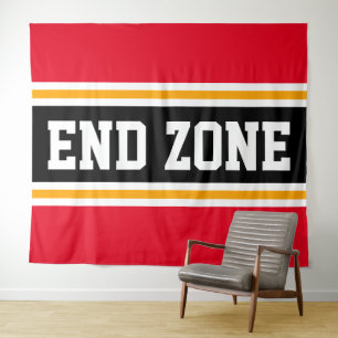 Tenture ZONE DE FIN Sportive Rouge clair Jaune noir rayure