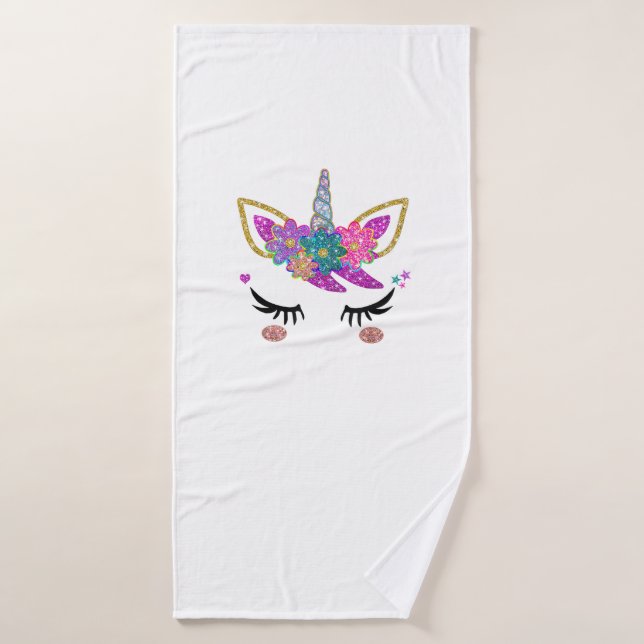Tenue de fête d'anniversaire licorne mignonne (Serviette de bain)