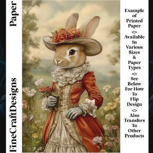 Tenue vintage de lapin, papier scrapbook Country C